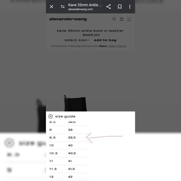 ALEXANDER WANG Kori Black Leather Chrome Cut Ankle Boot Size 39.5 EU Size 9.5 US - Picture 11 of 12